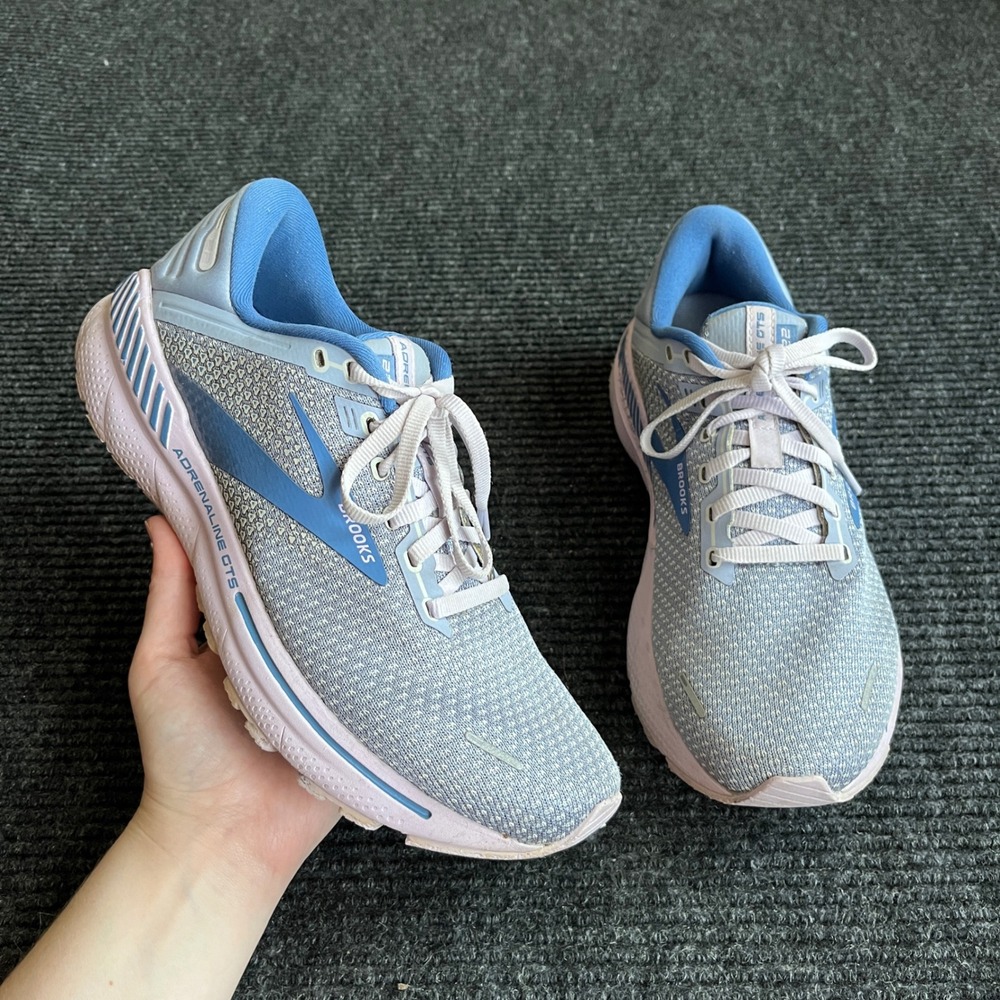 Brooks Adrenaline GTS 22 Running Shoes Womens 10 Blue Pink Stability Sneakers